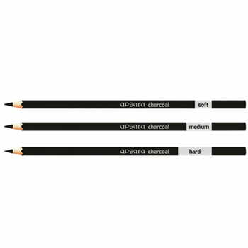 APSARA BLACK CHARCOAL ASSORTED 3 PC PENCILS (PACK OF 10)