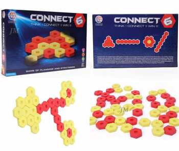 Ratnas Connect 6 Board Game-Red Yellow