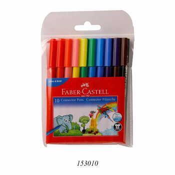 FABER-CASTELL CONNECTOR PENS AND FIBER TIP COLOUR MARKERS (SET OF 10)