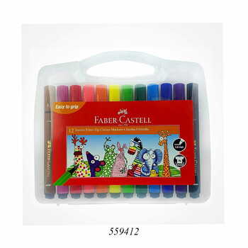 FABER-CASTELL  12 JUMBO FIBER-TIP MARKERS