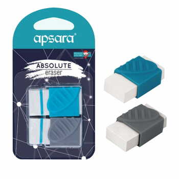 APSARA ABSOLUTE ERASER EACH WITH 2 PC BLISTER PACK (SET OF 10)