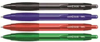 Uniball Clickgel Pen Mix Col (4pc set)