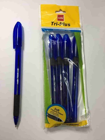 Cello Tri-Plus Blue Ballpen (Pack Of 5)