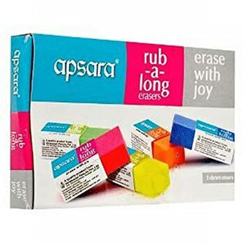 APSARA  BIG RUB-A-LONG ERASERS( PACK OF 100 PC )