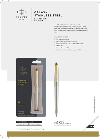 Parker Galaxy Stainless Steel Ballpen GT