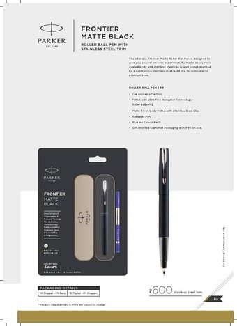 Parker Frontier Matte Black Roller Pen CT