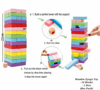 WOODEN COLOUR ZENGA TOY NUMBERS