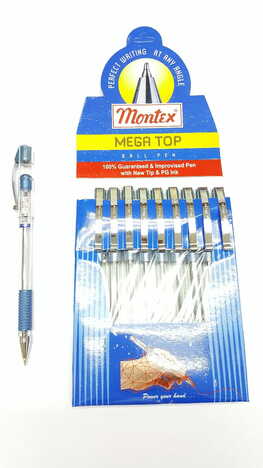 Montex MegaTop Ball Pen Blue (Pack Of 10)