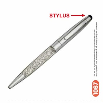 1067 White Diamond Stylus Metal Ball Pen