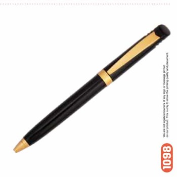 1098 Shiny black Gold Metal Ball Pen